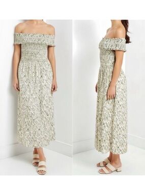 Hill House The Marguerite Nap Dress Off-Shoulder Smocked Floral Dress - NWT!!!